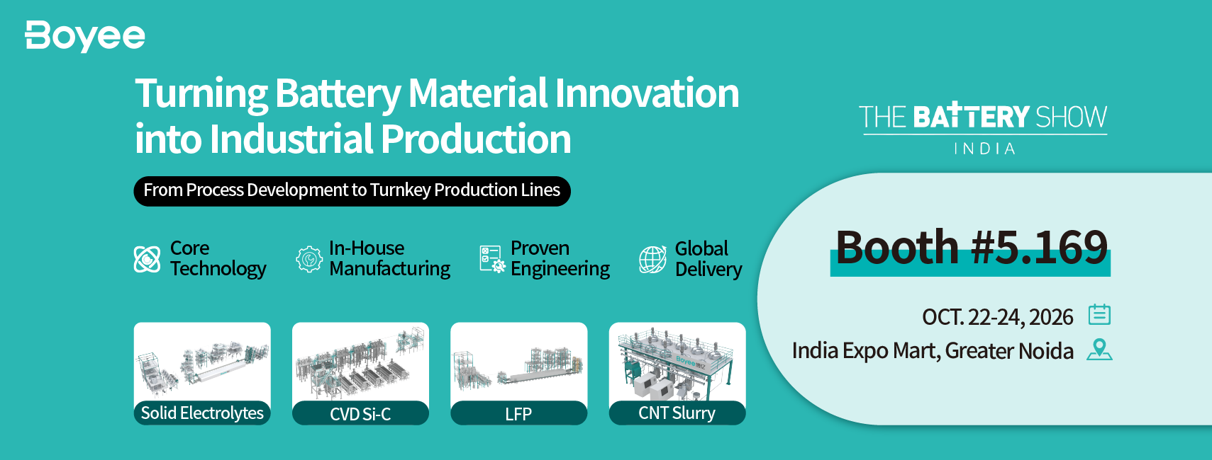 Boyee Industrial welcomes you to visit our booth at The Battery Show 2026 India